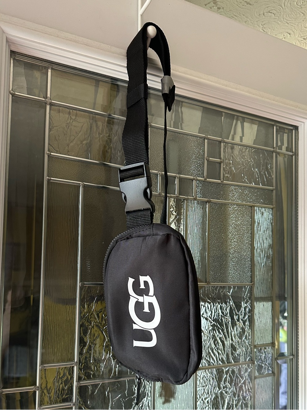 UGG Black Small Crossbody Belt Bag with White Logo